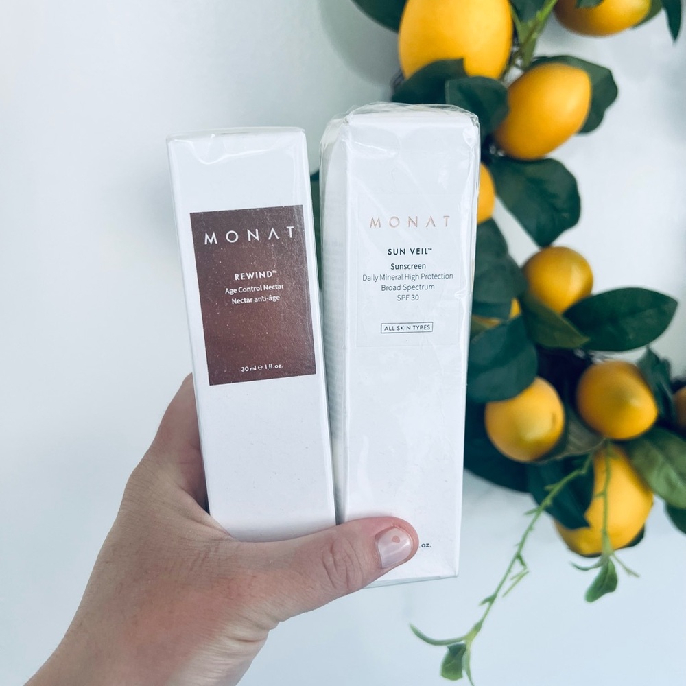 Monat skincare bundle age control nectar and sunveil